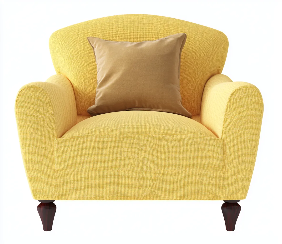 Poltrona in tessuto - tessuto-legno - 88x94x96 cm - giallo - stile moderno-Bamboogoden
