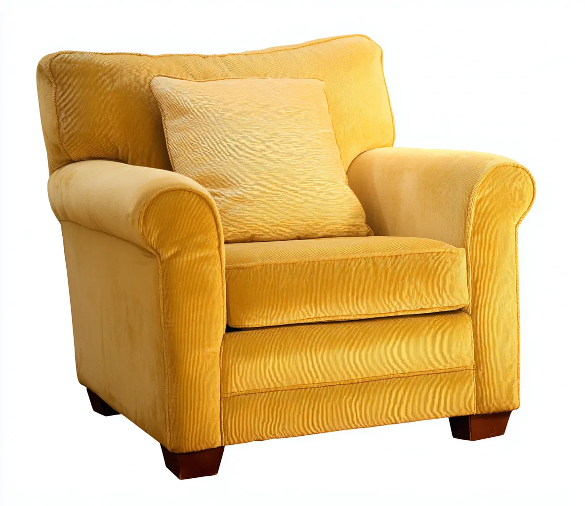 Poltrona in tessuto - tessuto-legno - 85x90x95 cm - giallo - stile moderno-Bamboogoden