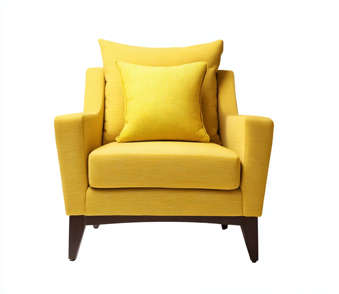 Poltrona in tessuto - tessuto-legno - 86x91x97 cm - giallo - stile moderno-Bamboogoden