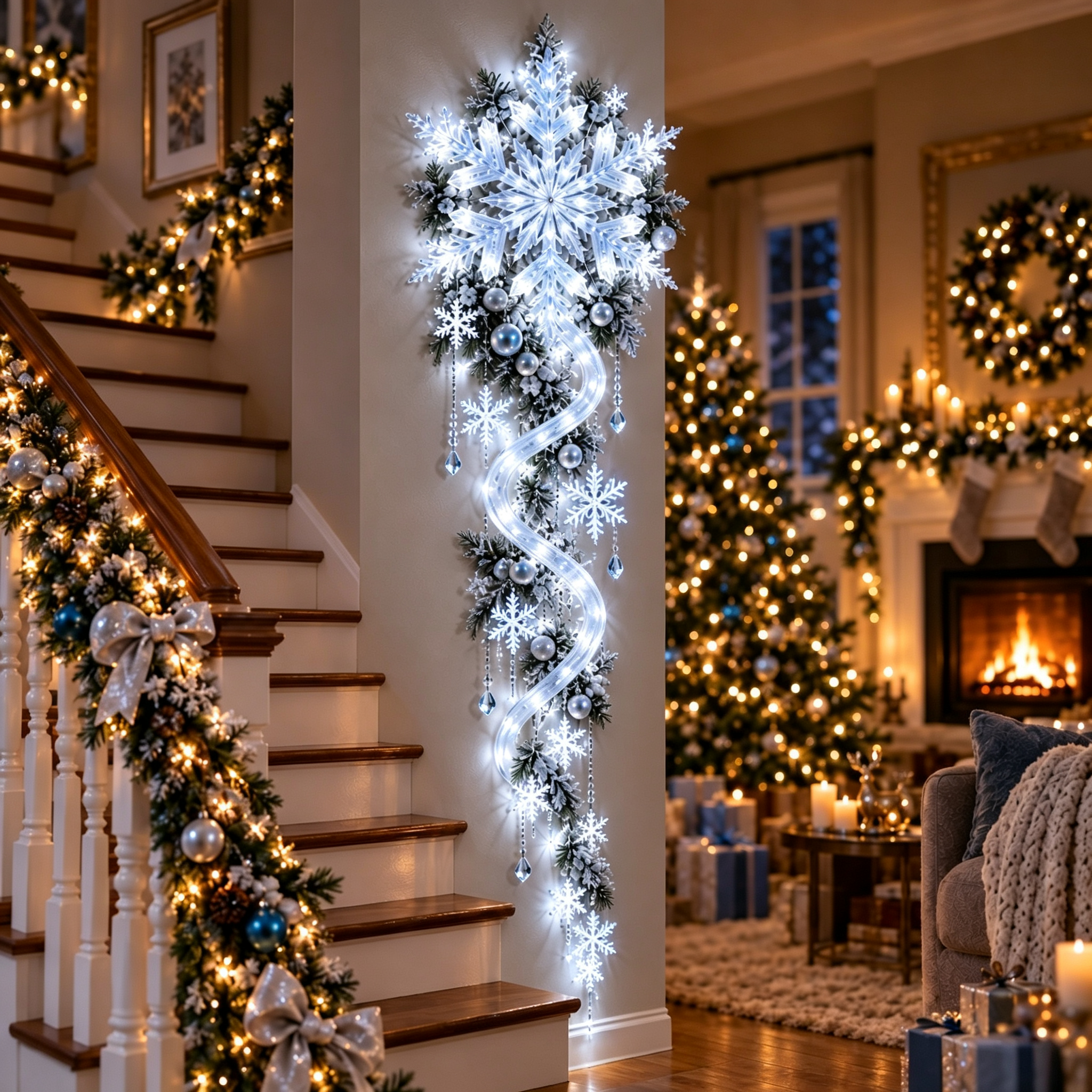 ❄️ Blizzard Trail Wall Light – S-Curve Winter Glow