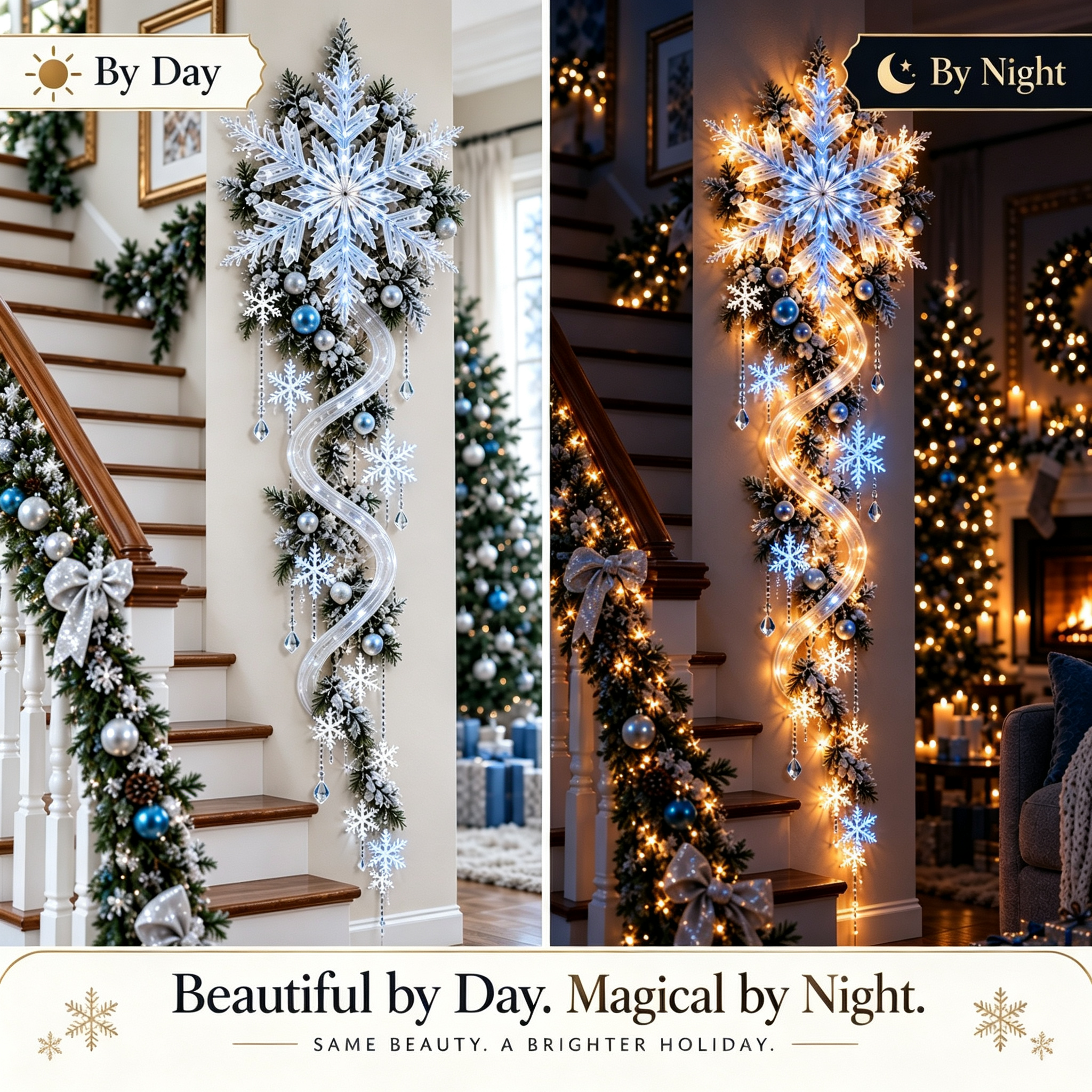 ❄️ Blizzard Trail Wall Light – S-Curve Winter Glow