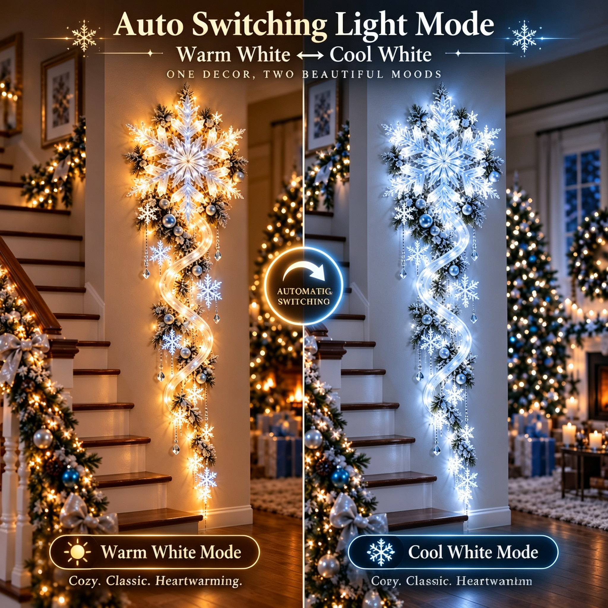 ❄️ Blizzard Trail Wall Light – S-Curve Winter Glow