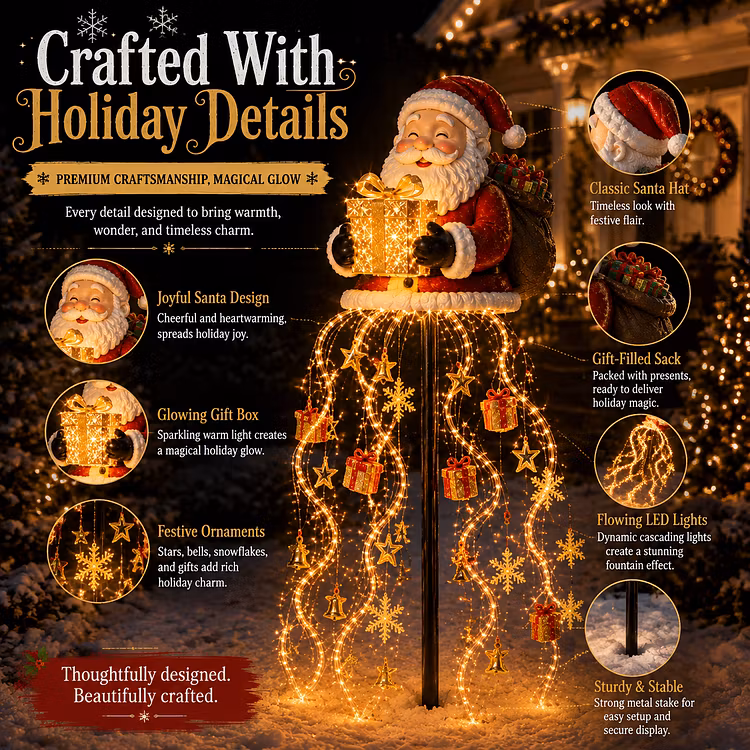 ☃️ Snowman Magic Fountain – Solar Christmas Light