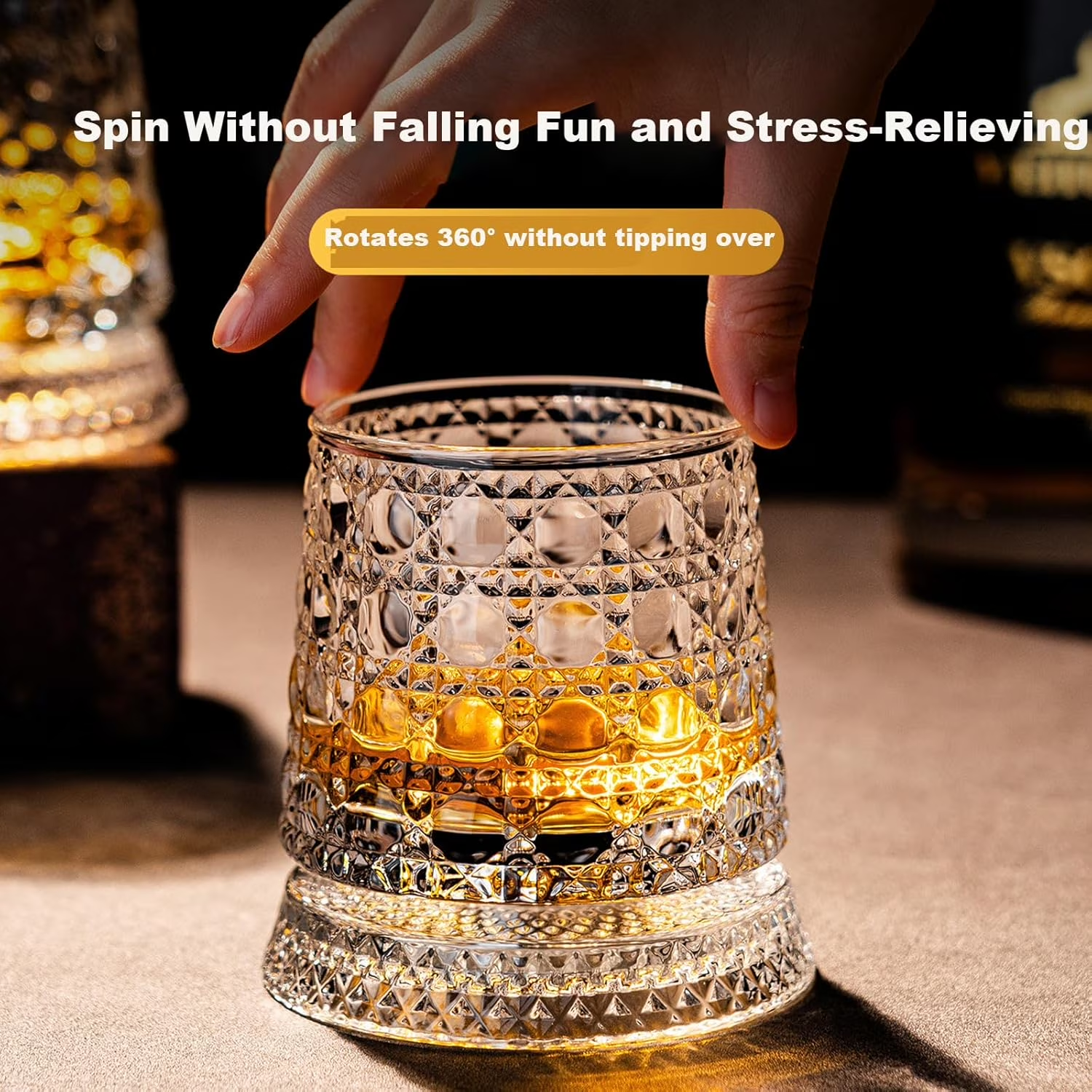 360° Rotating Whiskey Glass