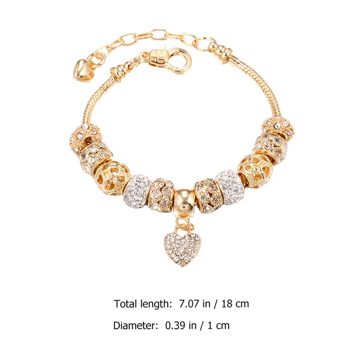 Elegant Heart Charm Gold Bracelet – Hypoallergenic Daily Wear Jewelry