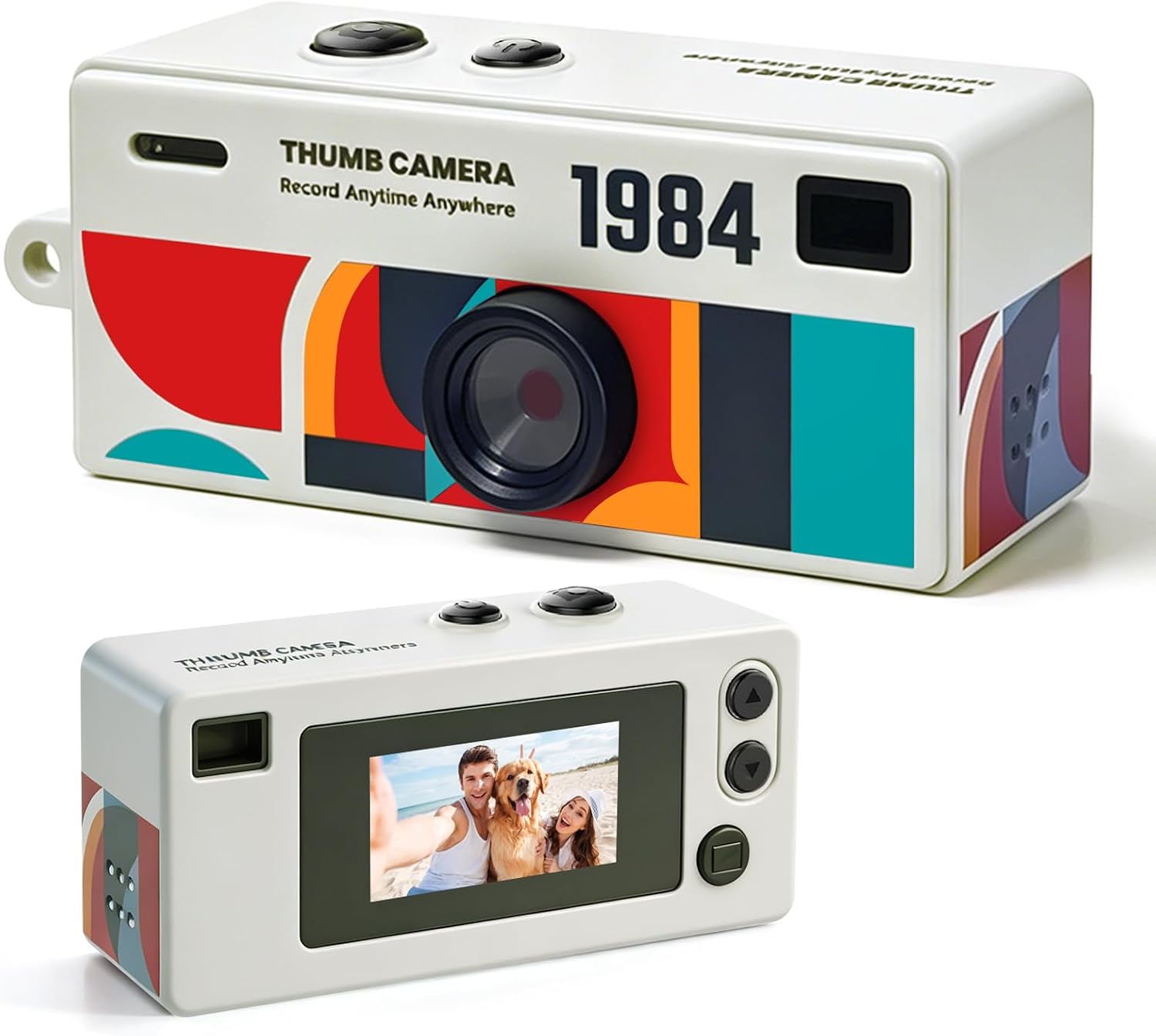 Mini keychain camera in compact retro-style design