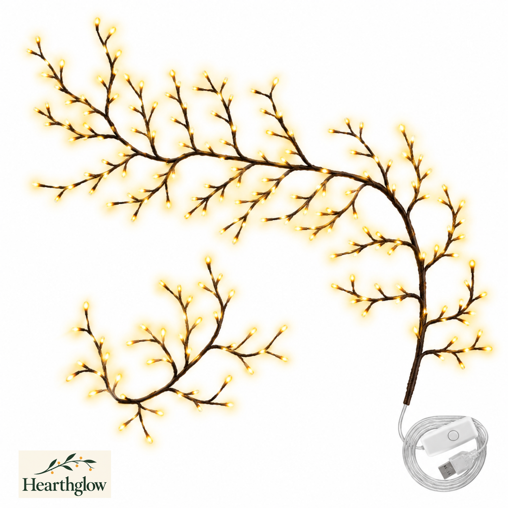 🔥 Last Day: 49% OFF | 6Ft Bendable Lighted Willow Vine Lights with Remote (96 LEDs, 8 Modes) ✨🌿