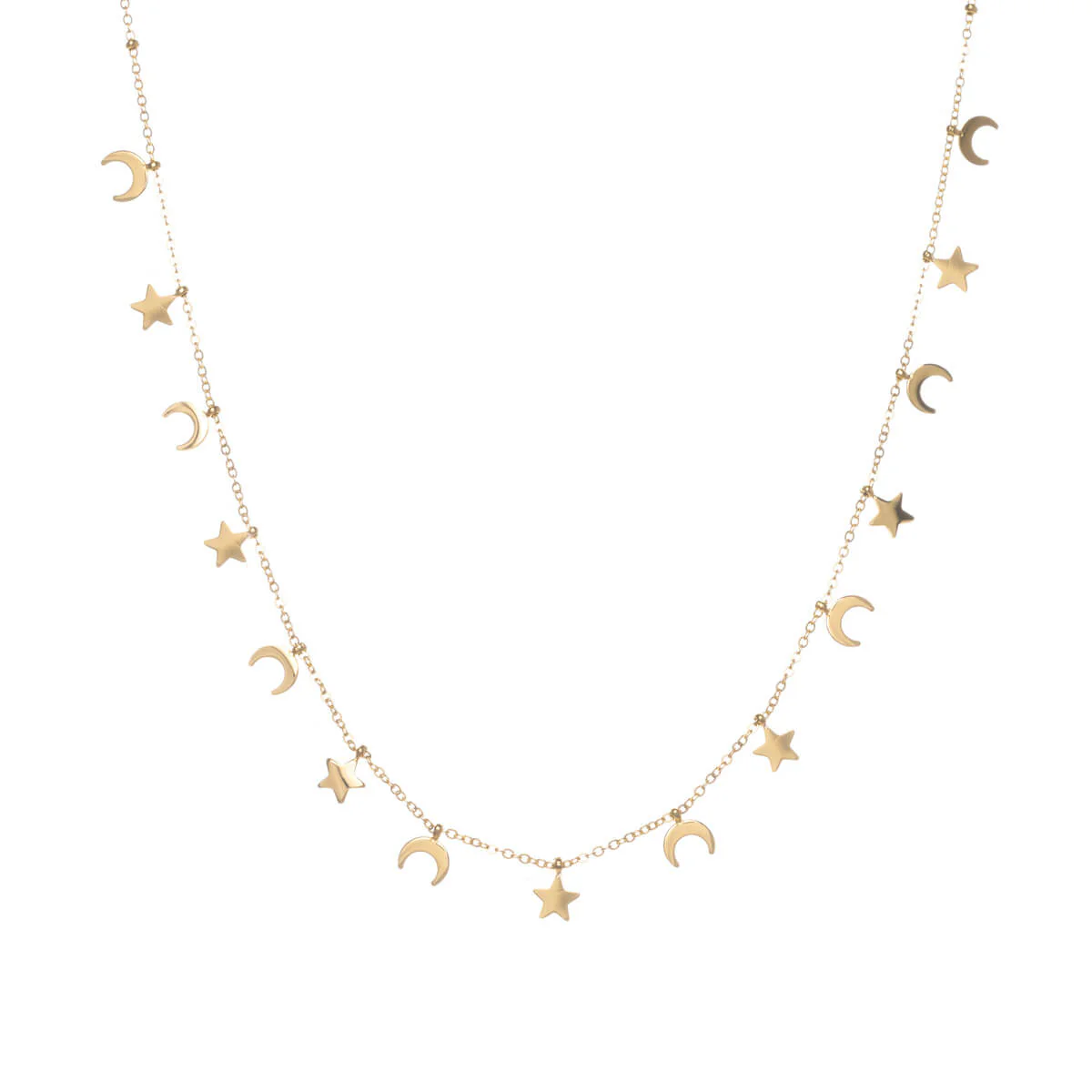 MOON AND STARS NECKLACE 40CM +5CM (STEEL 316L)