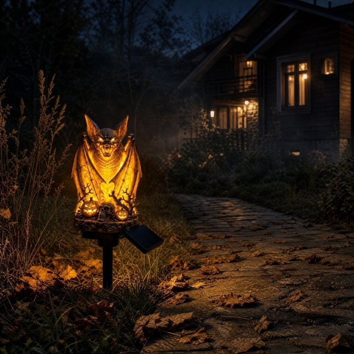 🦇 A Bat That Glows — For Your Garden Path