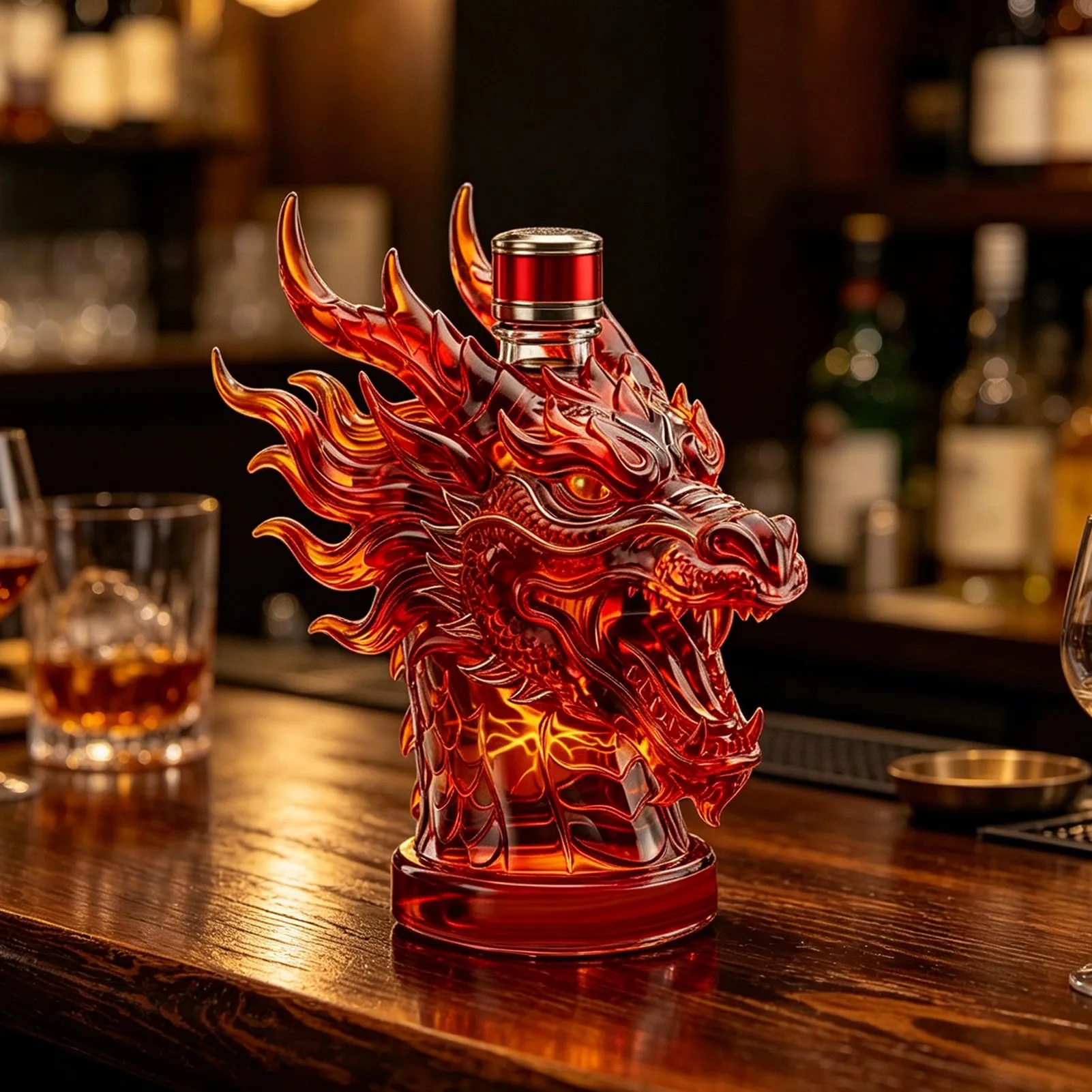 Dragon Head Whiskey Bottle – Limited Edition Sculpted Glass 🐉