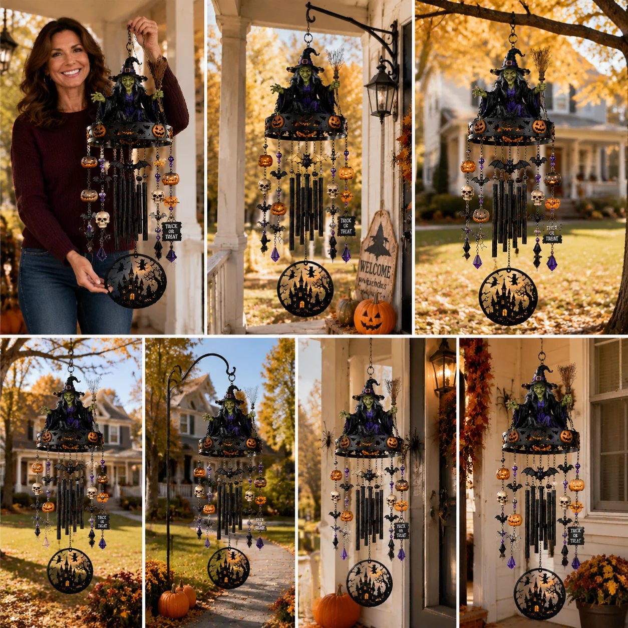  🔥LAST DAY 49% OFF🔥 Spooky Witch Halloween Wind Chime for Outdoor Porch Decor 🎃