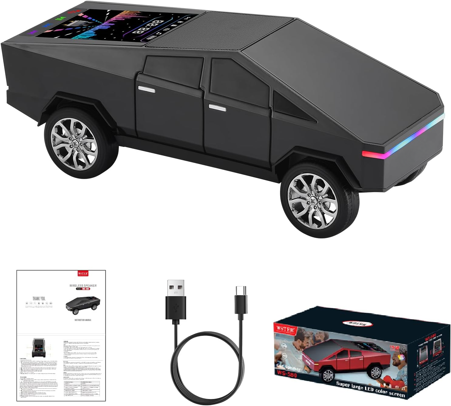 Cybertruck Style Portable Bluetooth Speaker 🚀🔊