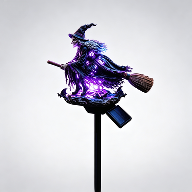 🧙‍♀️ A Flying Witch That Glows Purple – For Your Garden