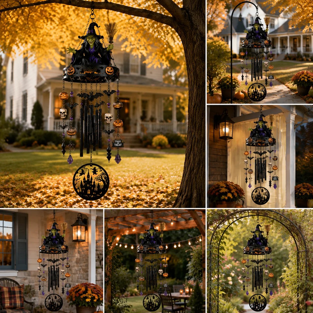  🔥LAST DAY 49% OFF🔥 Spooky Witch Halloween Wind Chime for Outdoor Porch Decor 🎃