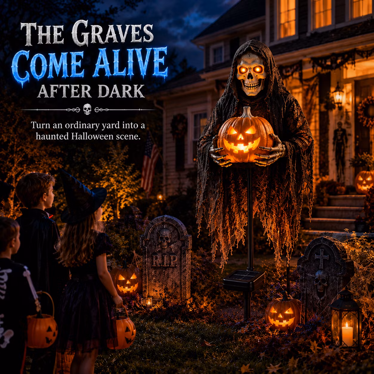 🎃 Soul Collector Pumpkin Edition – Solar Halloween Garden Light