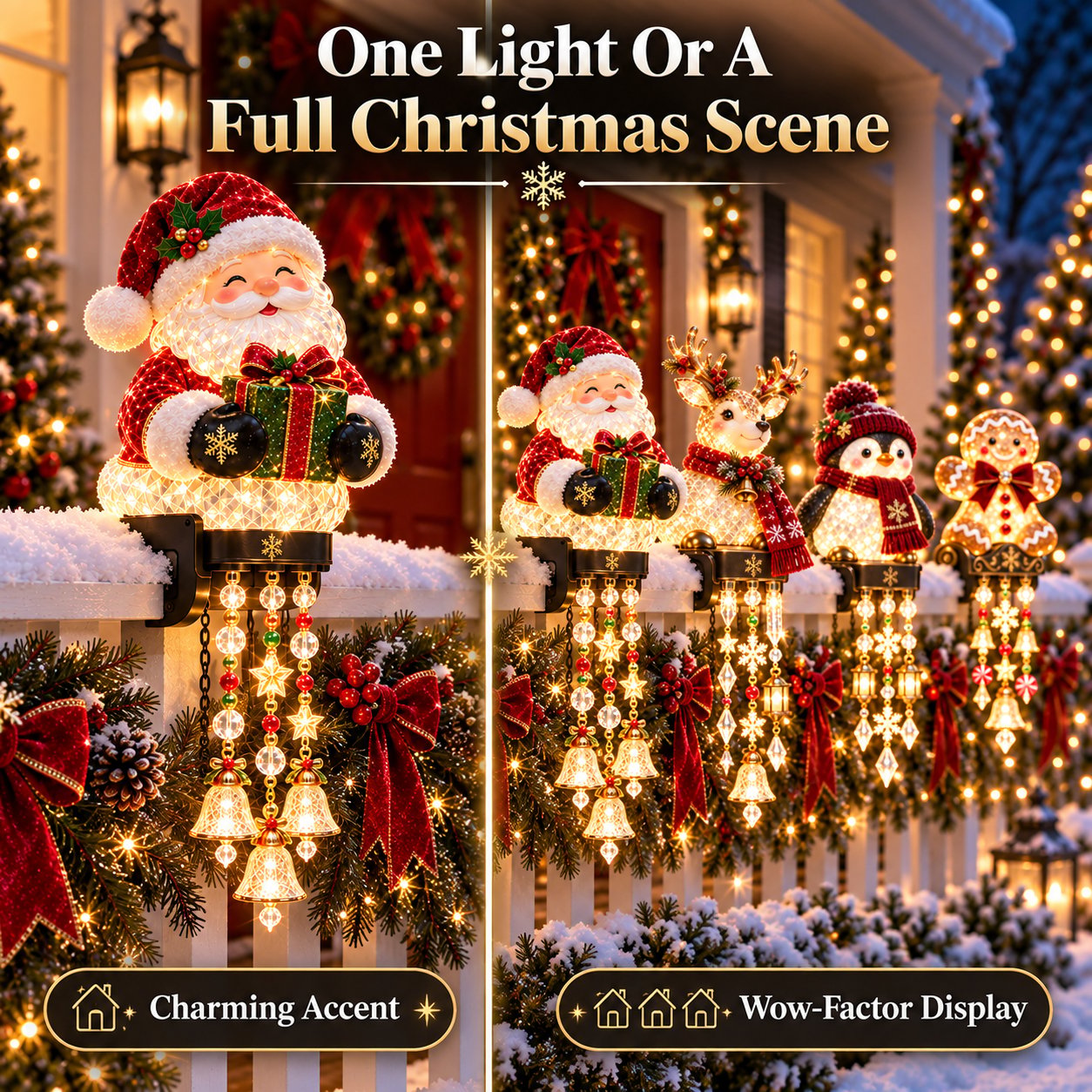 🎄 Christmas Railing Lights – Turn Your Porch Into a Wonderland
