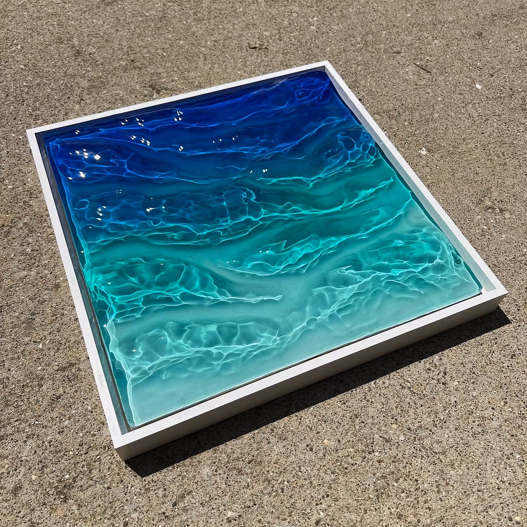Handmade 3D Epoxy Resin Ocean Wave Art Decor 🌊