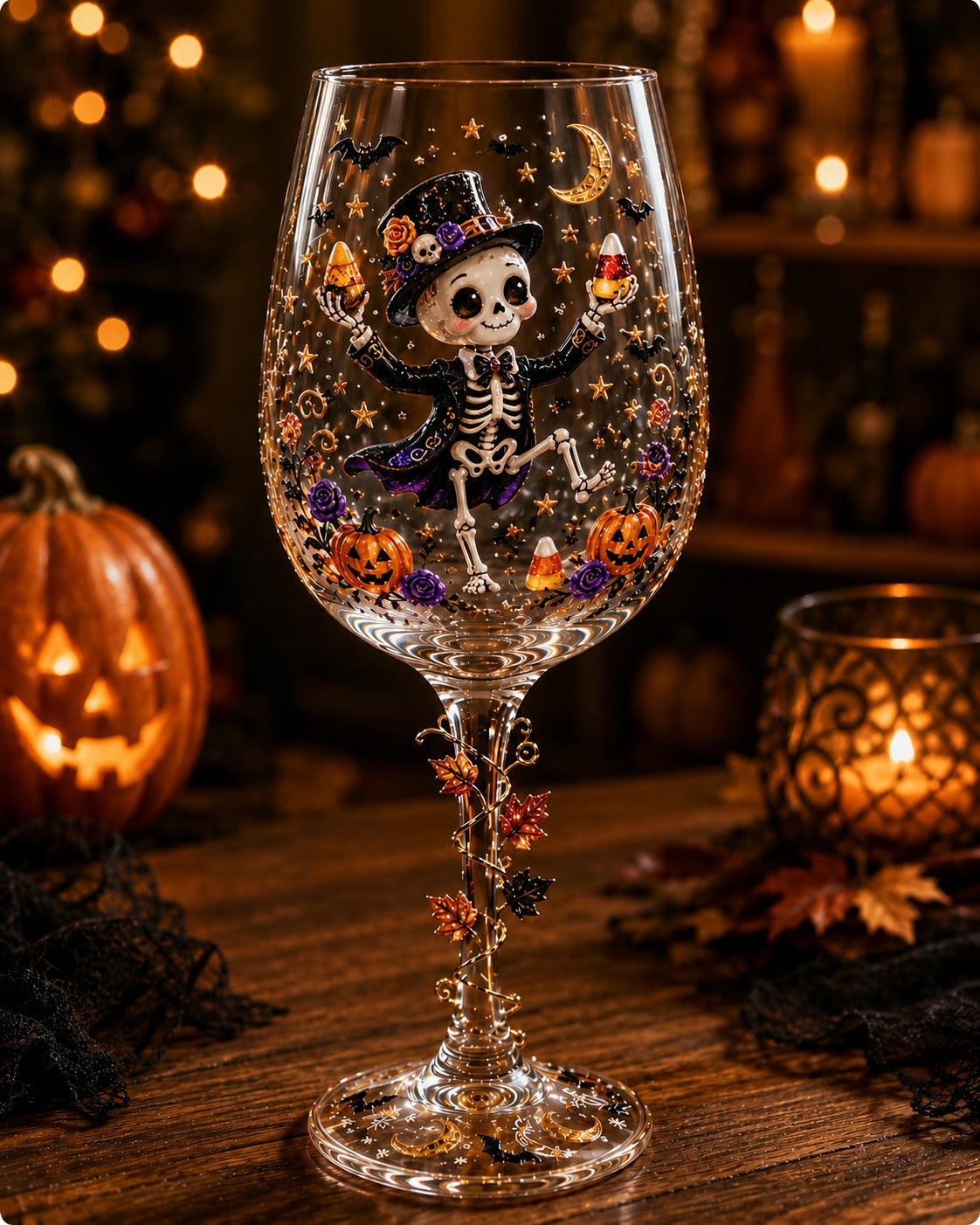 🎃 Halloween Spooky Glass Collection – Raised Artwork Drinking Glasses