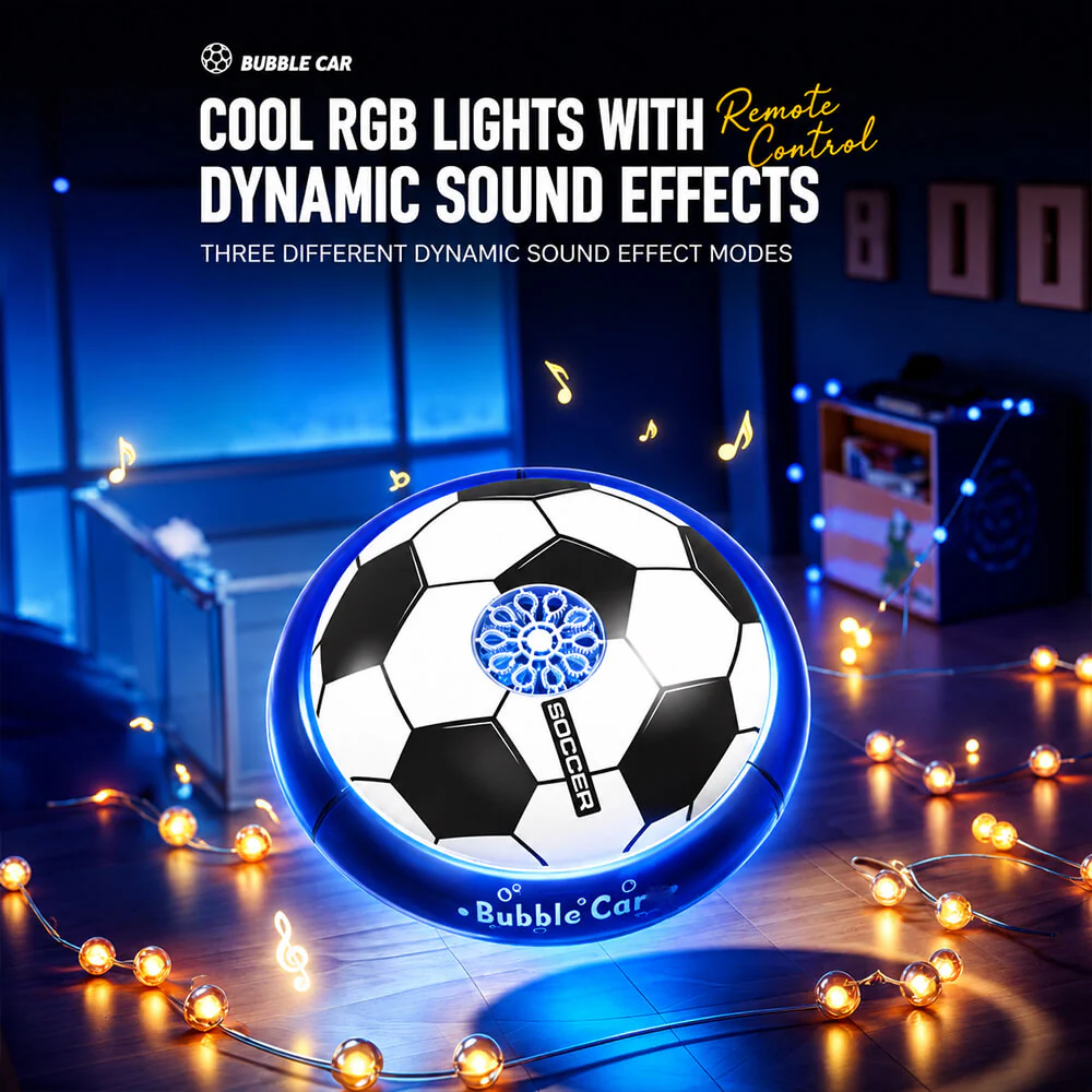 Glowing Hover Soccer with Bubble Blaster – Score, Float, Bubble-Blast! ⚽🫧💡
