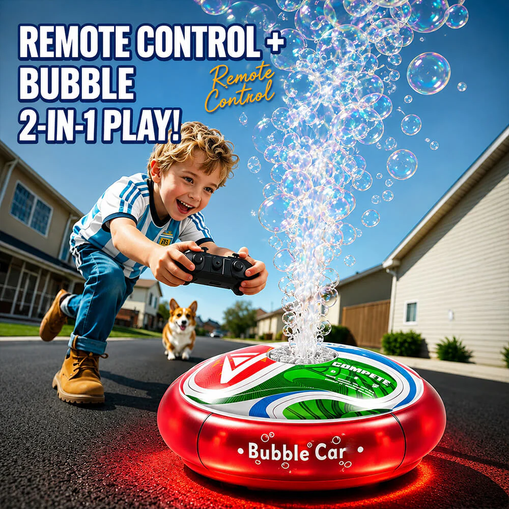 Glowing Hover Soccer with Bubble Blaster – Score, Float, Bubble-Blast! ⚽🫧💡