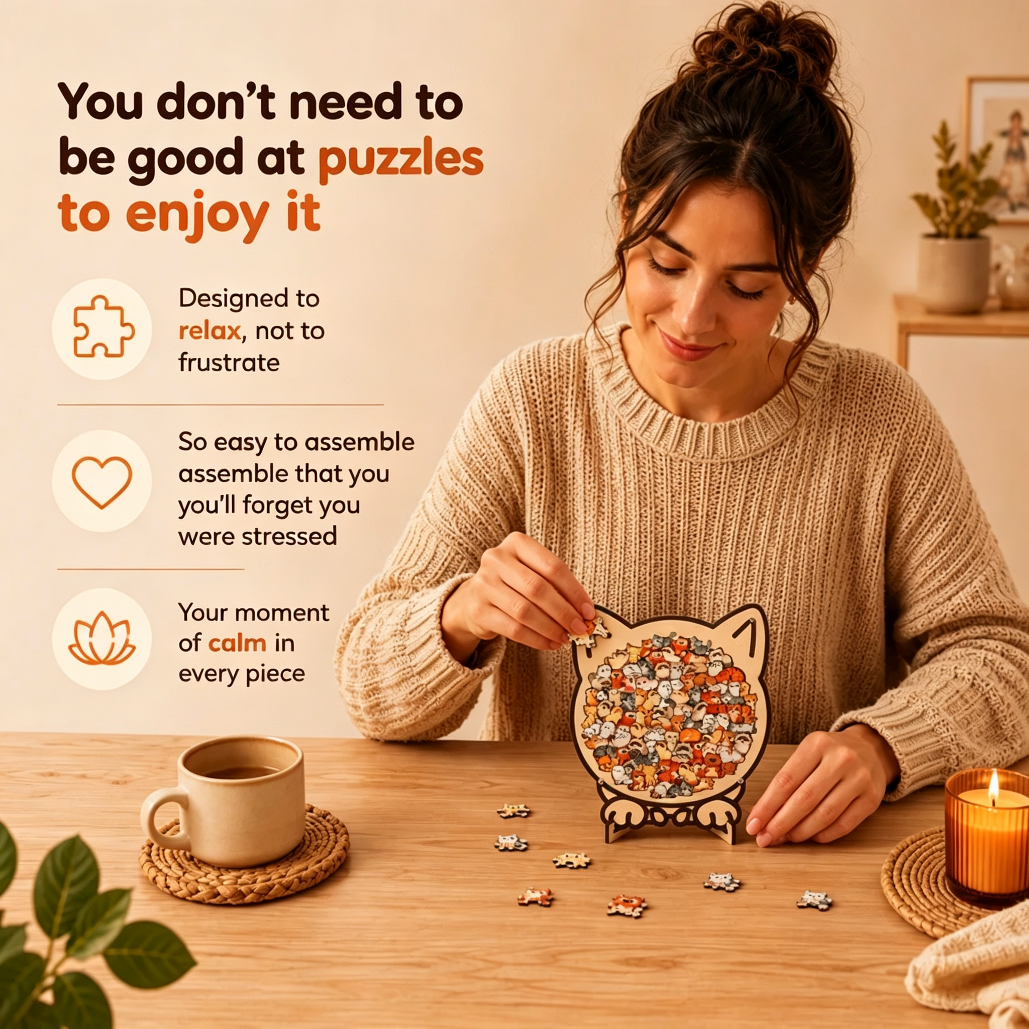 Dog-Shaped Wooden Puzzle – A Moment of Calm in Every Piece 🐾🧩