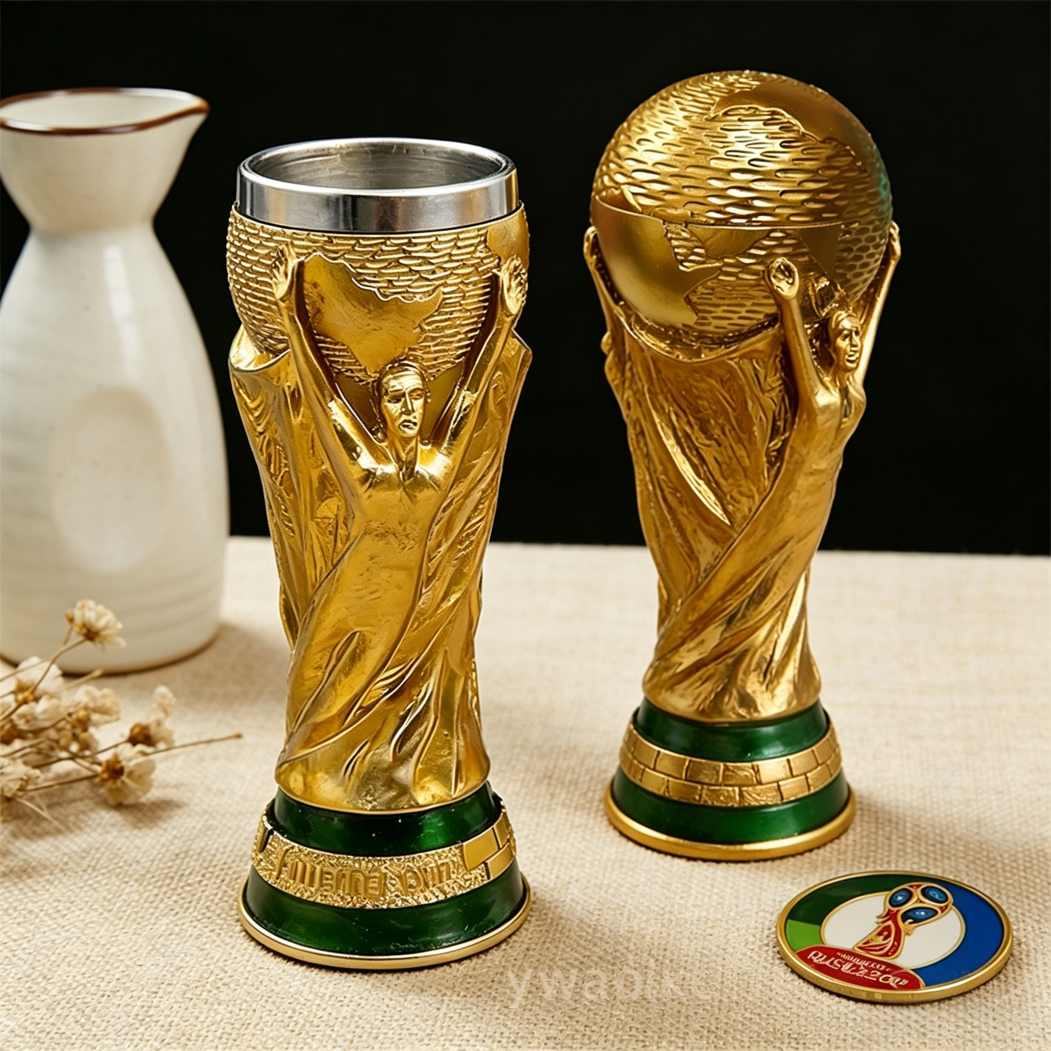 World Cup Trophy Shaped Stainless Steel Drink Cup 🏆🍺
