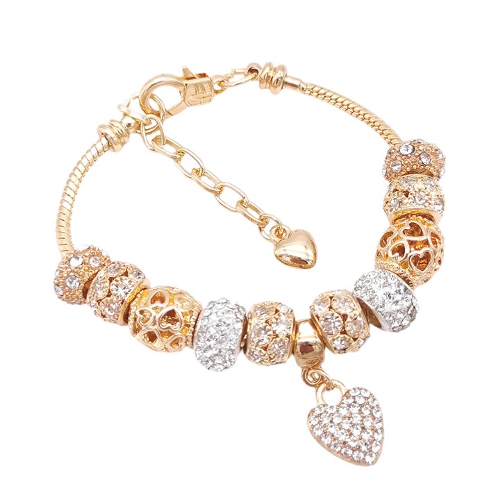 Elegant Heart Charm Gold Bracelet – Hypoallergenic Daily Wear Jewelry