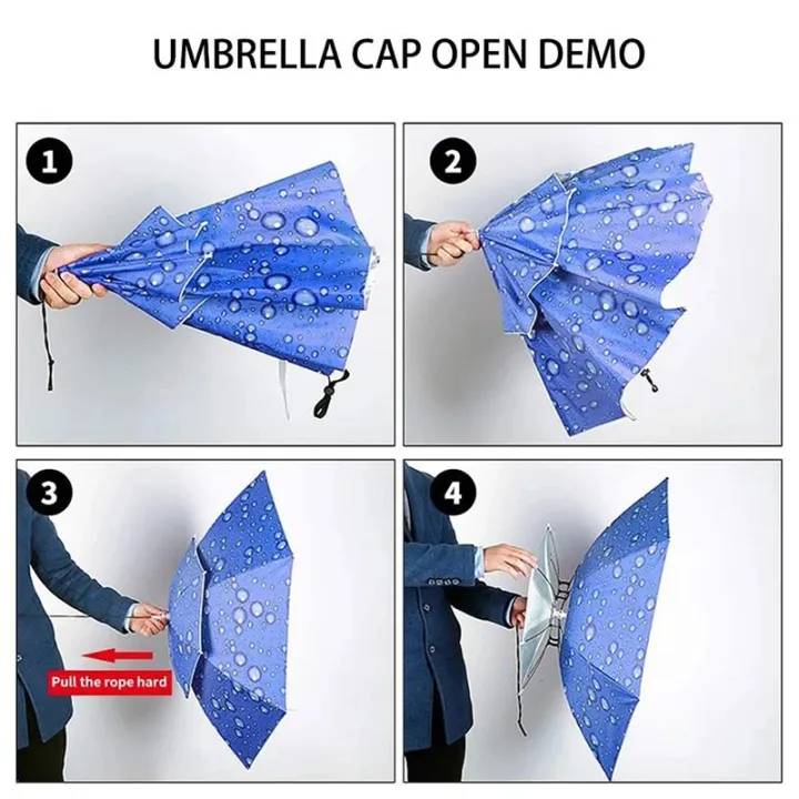 Hands-Free Wearable Umbrella – 37″ ☂️🧢