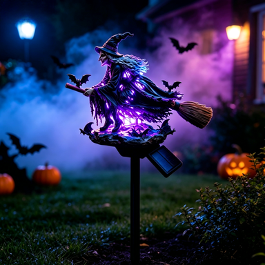🧙‍♀️ A Flying Witch That Glows Purple – For Your Garden