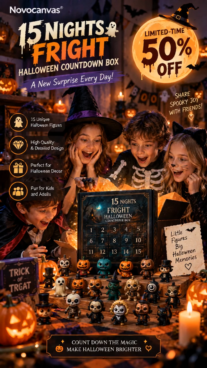 🔥 LAST DAY 49% OFF | 15-Day Halloween Advent Calendar with Spooky Collectibles 🎃👻