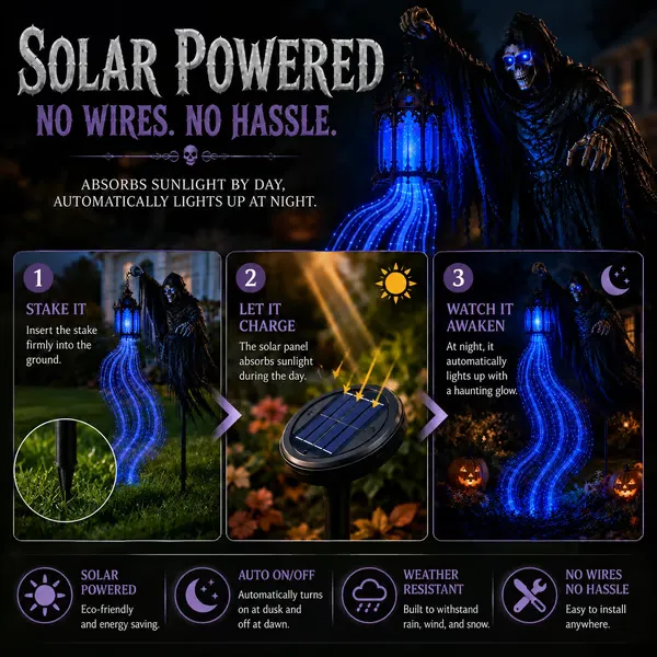 👻 Soul Harvester Solar Reaper – Haunted Yard Decoration