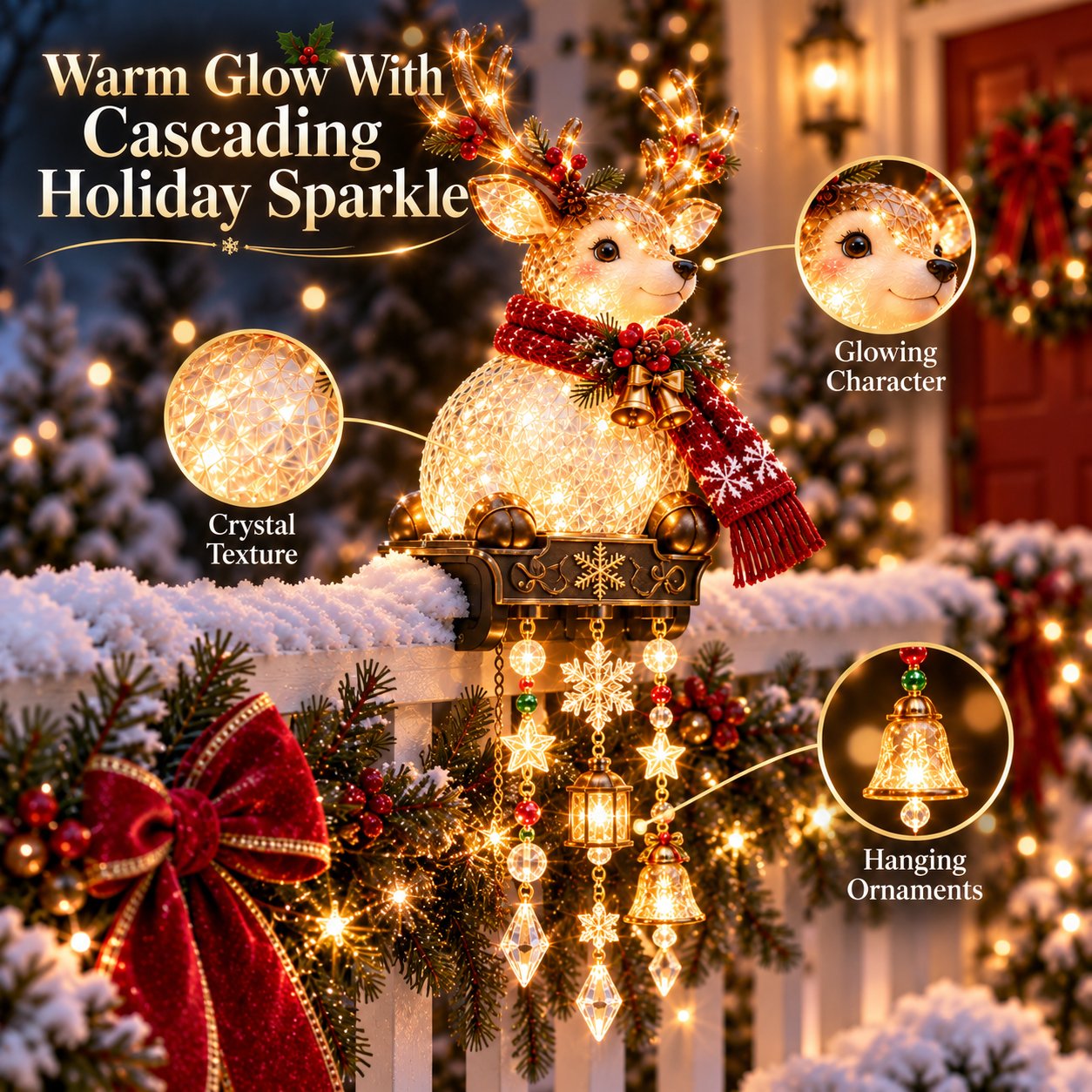 🎄 Christmas Railing Lights – Turn Your Porch Into a Wonderland