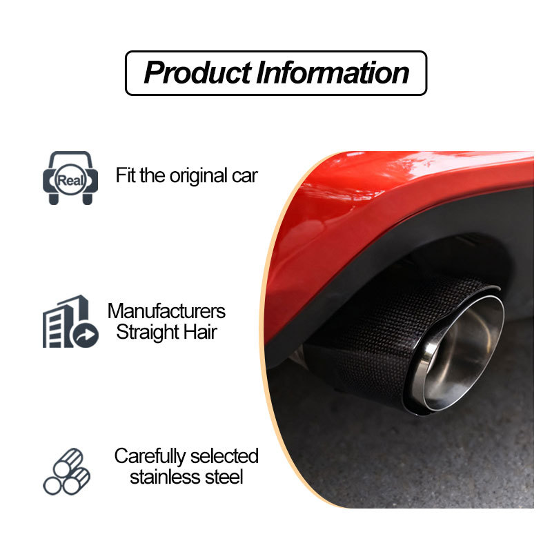 Carbon-style automotive exhaust tip exterior detail