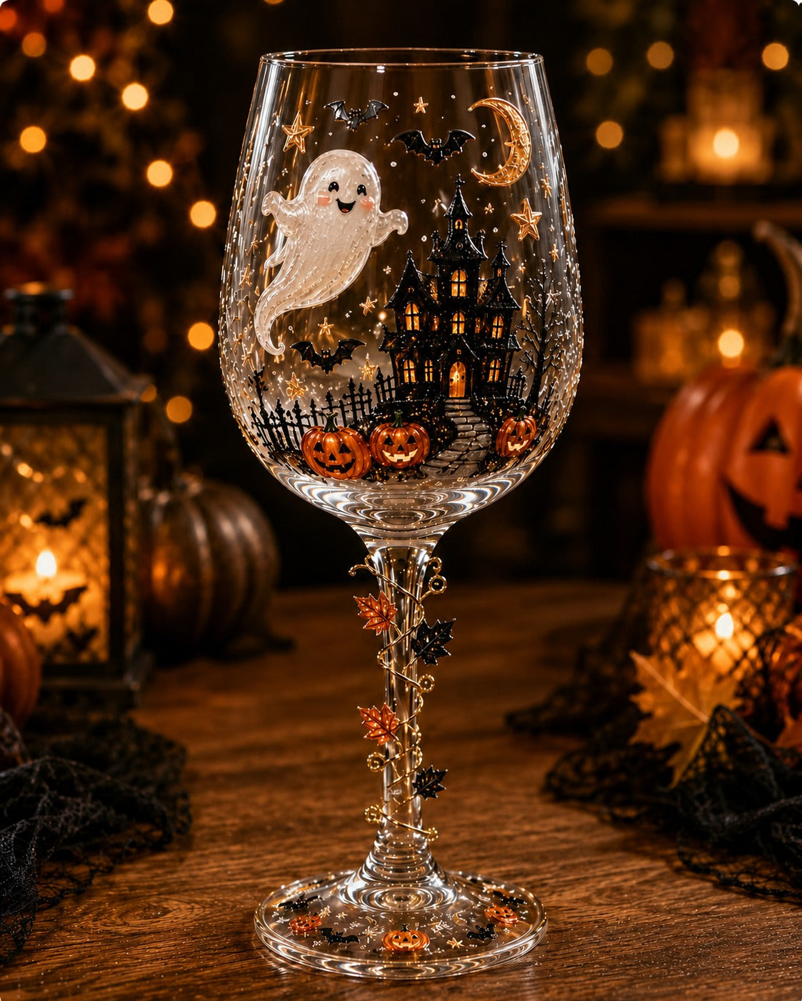 🎃 Halloween Spooky Glass Collection – Raised Artwork Drinking Glasses