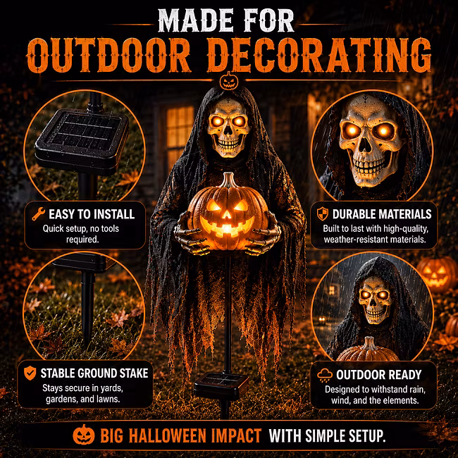 🎃 Soul Collector Pumpkin Edition – Solar Halloween Garden Light