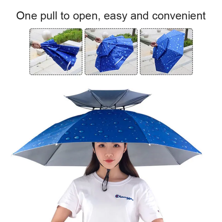 Hands-Free Wearable Umbrella – 37″ ☂️🧢