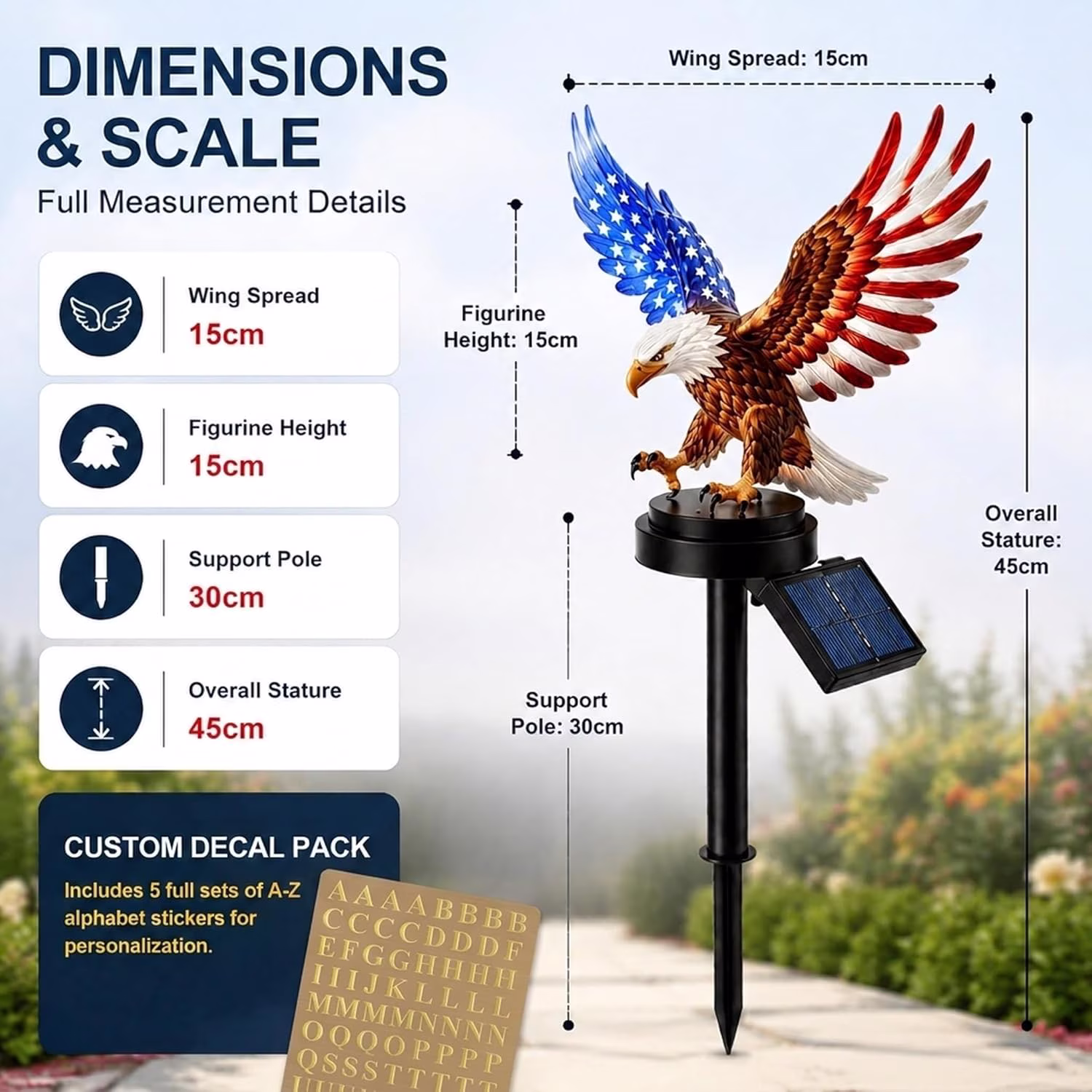 Personalized Eagle Solar Stake – America 250 Tribute 🇺🇸🦅