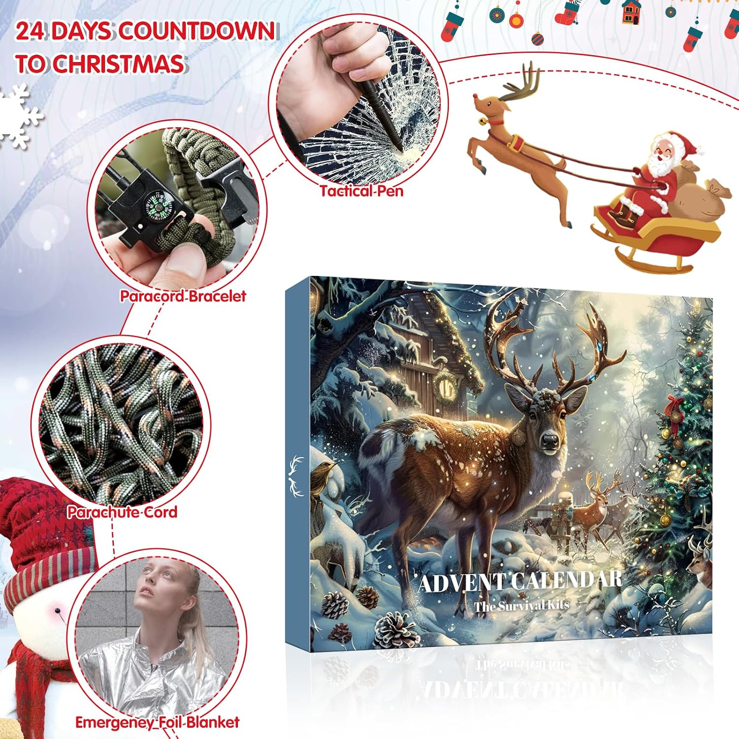 🎄 24-in-1 Survival Tools Advent Calendar – Outdoor Adventure Countdown