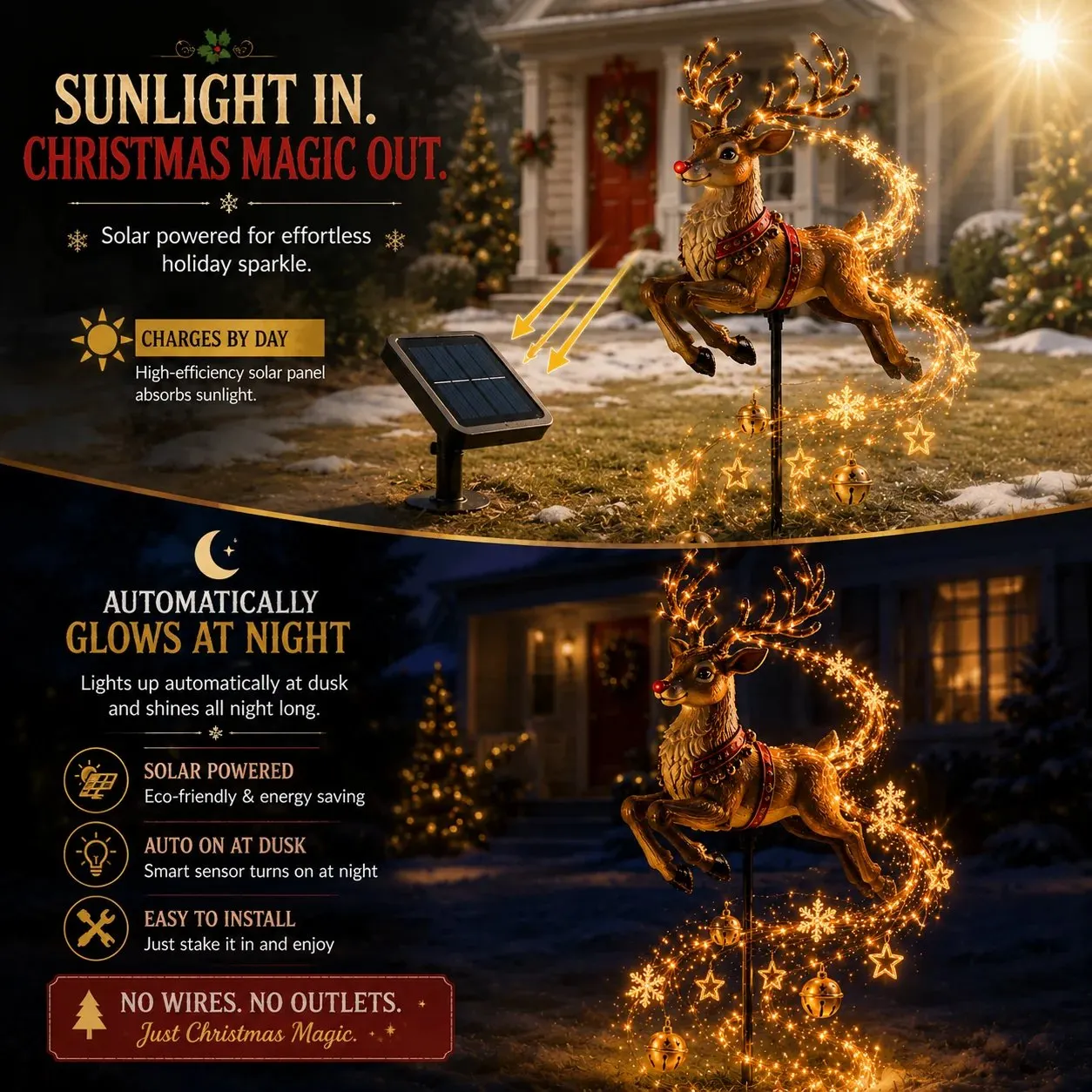 🎄 Christmas Magic Garden – Solar Powered Flowing Light Collection