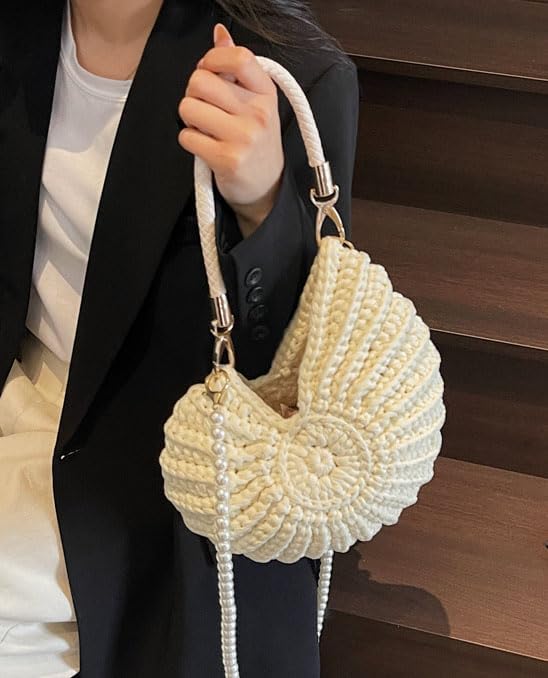 Bohemian Crochet Seashell Handbag 🐚👜