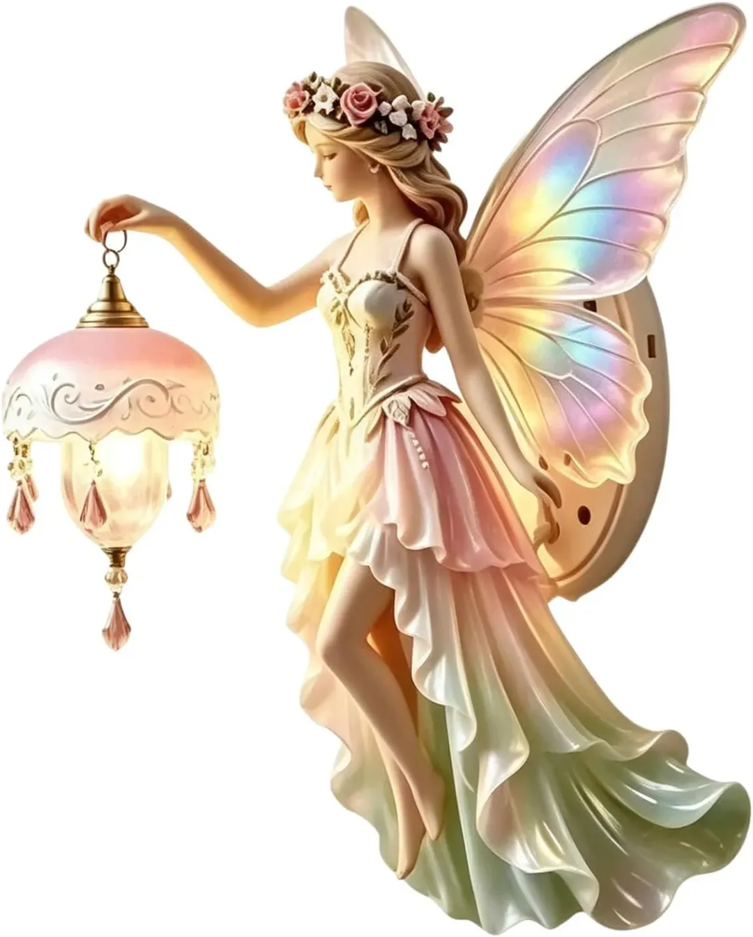 Vintage fairy wall sconce with warm ambient glow
