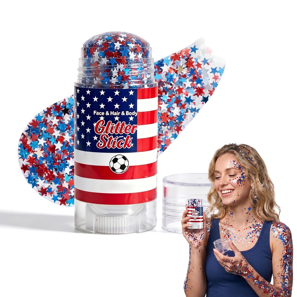 Patriotic Red White Blue Glitter Stick 🇺🇸💫