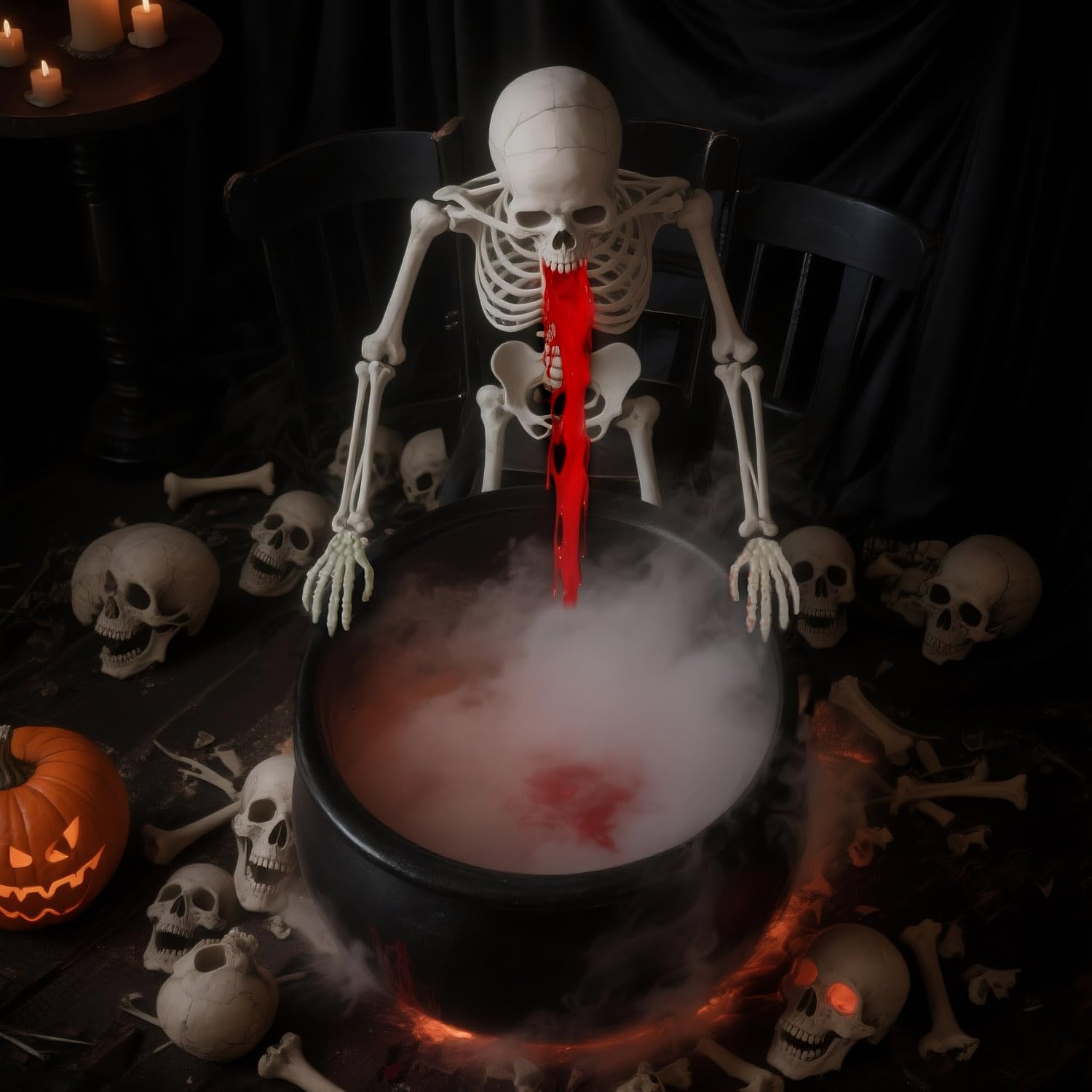 🧙‍♀️ Halloween Mist Maker Fogger Set – DIY Spooky Cauldron Decor
