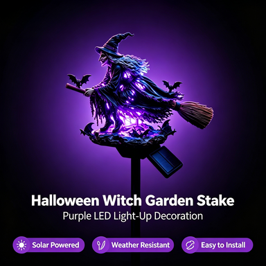 🧙‍♀️ A Flying Witch That Glows Purple – For Your Garden