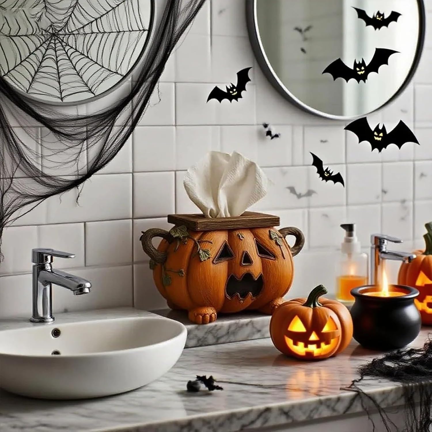 Halloween Pumpkin Tissue Box Holder 🎃✨