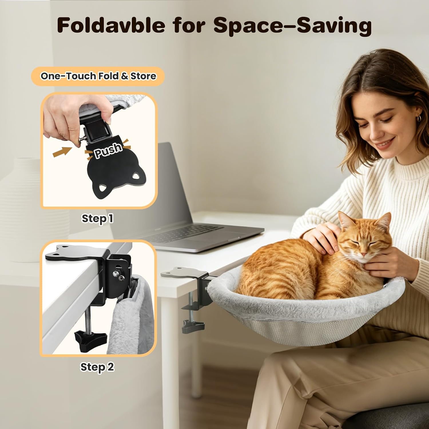 🐱 Desk‑Clamp Cat Bed – A Cozy Spot Right Beside You
