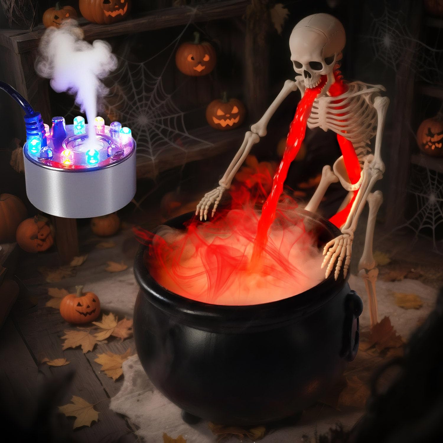 🧙‍♀️ Halloween Mist Maker Fogger Set – DIY Spooky Cauldron Decor