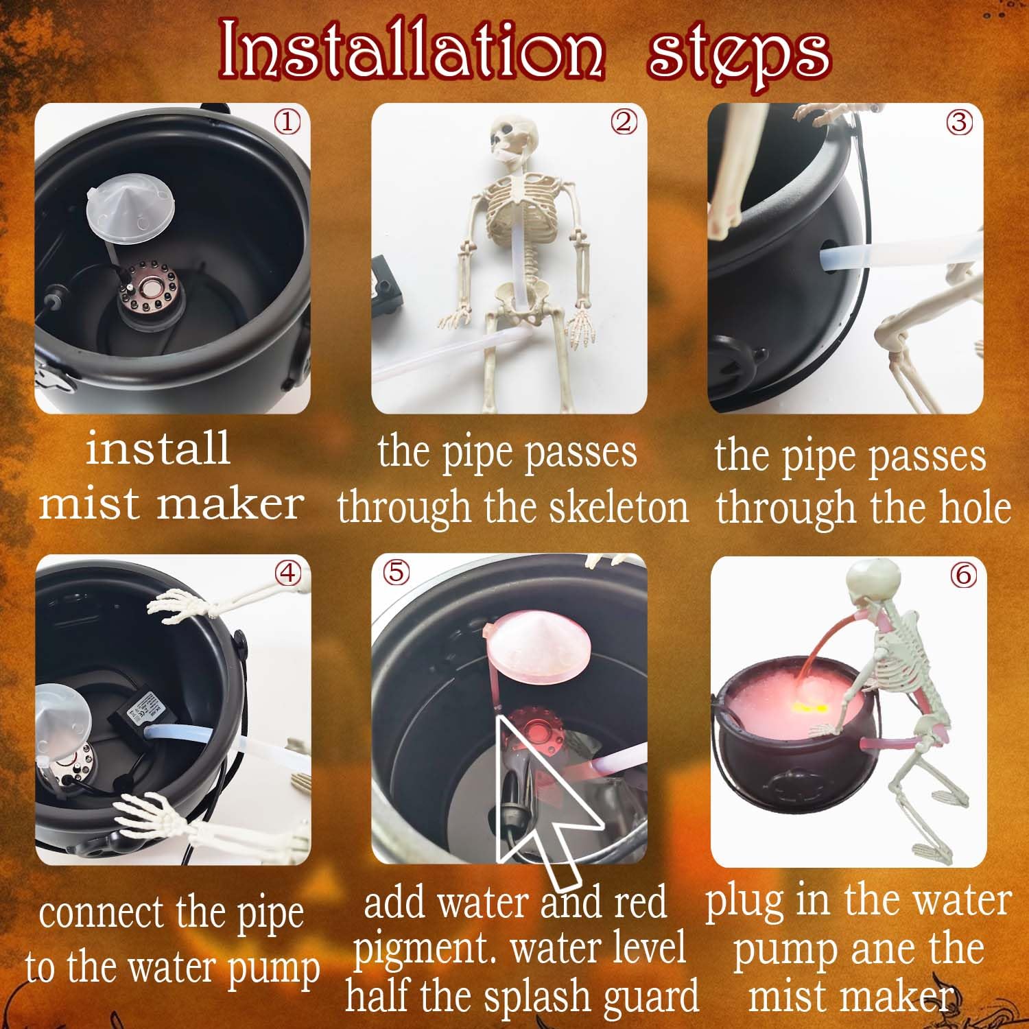 🧙‍♀️ Halloween Mist Maker Fogger Set – DIY Spooky Cauldron Decor