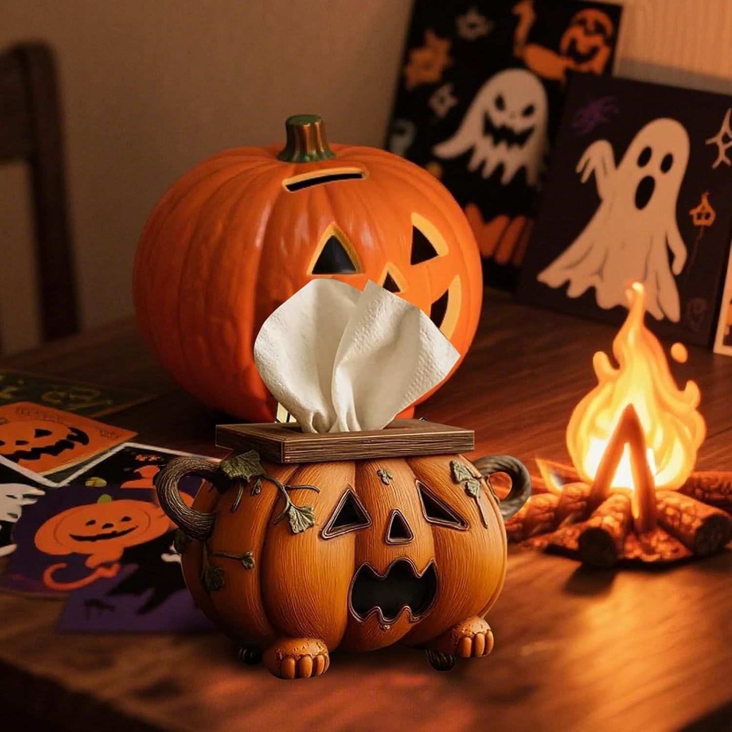 Halloween Pumpkin Tissue Box Holder 🎃✨