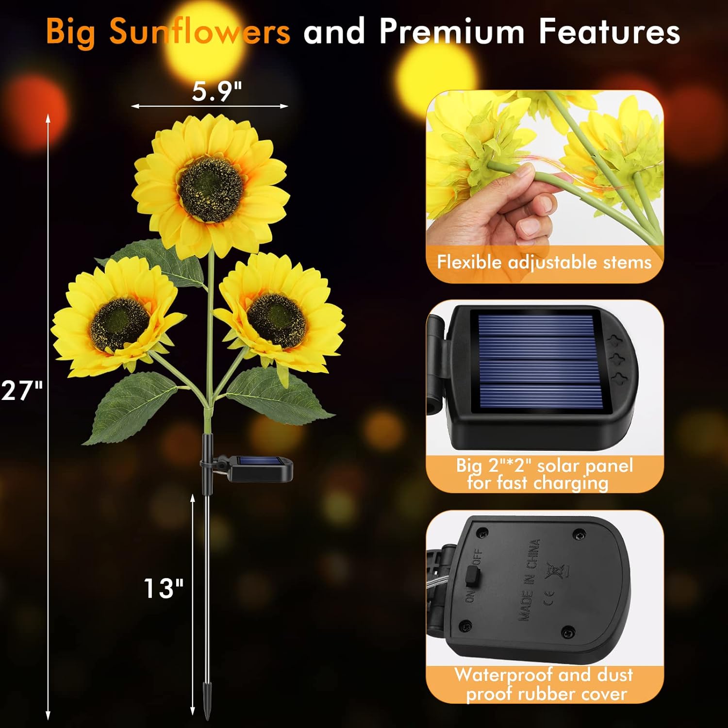 Solar Sunflower Garden Lights 🌻✨